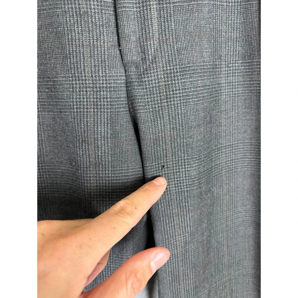 Brooks Brothers Mens 2 Piece Suit 40R 33x30.5 Grey Glen Plaid Pure Wool USA Made